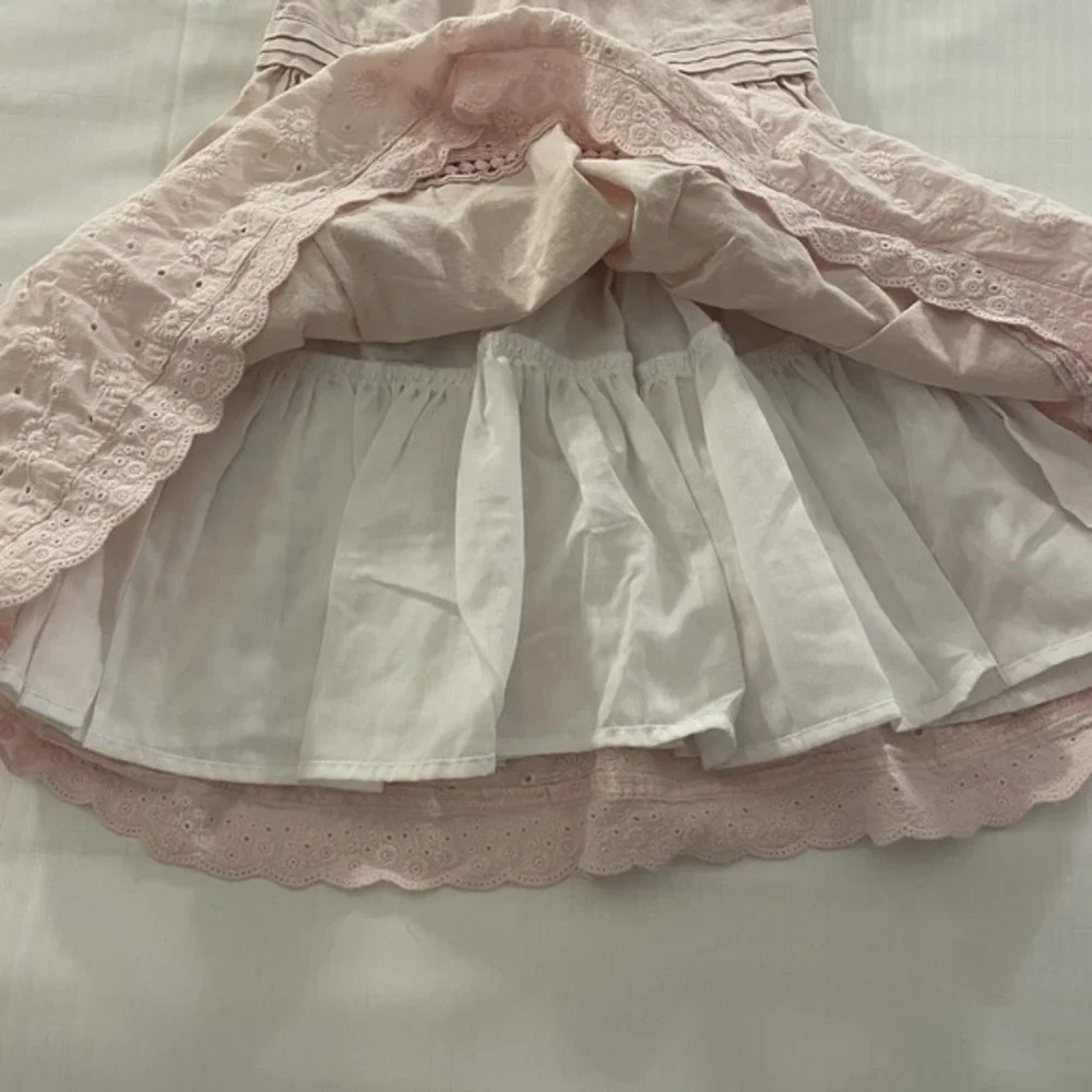 Shrinking Violet Pink Linen‎ Blend Dress Girls Size 5T Fully Lined Easter